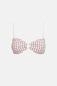 Womens Sale: Rumi Check Ring Bandeau Top Natural