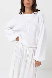 Rhythm Womens Classics: Classic Knit Jumper White