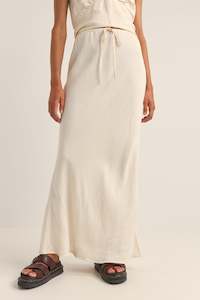 No Discount: Bias Cut Maxi Skirt Cream