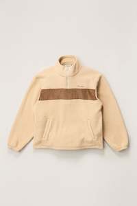Mens Fleece: Essential Quarter Zip Ecru