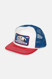 Mens Headwear: Horizon Trucker Cap Red/blue