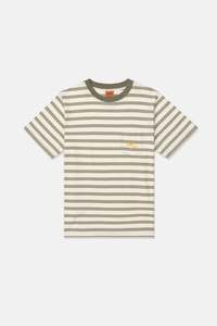 Mens T Shirts: Vintage Stripe Ss T-Shirt Natural