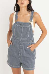 Womens New Arrivals: Marseille Short Overall Indigo Stripe