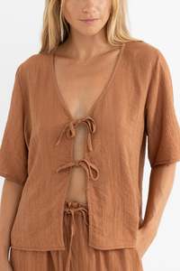 Airlie Short Sleeve Top Almond