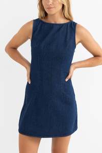 Kendrick Denim Mini Dress Dark Wash