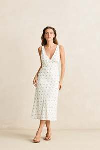 Dahlia Bias Cut Dress Sky