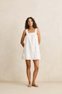 Womens New Arrivals: Broderie Lace Mini Dress White