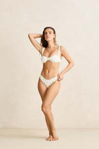 Dahlia Floral Underwire Balconette Top Sky