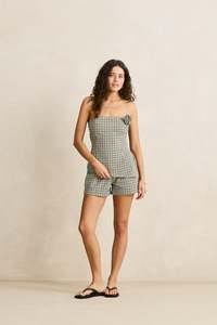 Lottie Check Top Brown