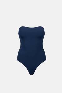 Lily Rib Strapless One Piece Ink
