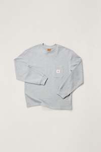Vintage Pocket Ls Waffle Grey Heather