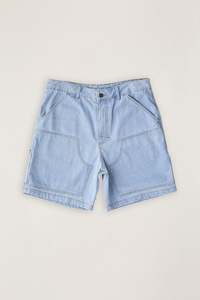 Mens New Arrivals: Double Knee Denim Short Blue Wash