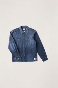 Mens New Arrivals: Serge Denim Overshirt Washed Indigo