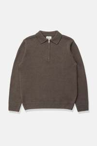 Quarter Zip Knit Dark Brown