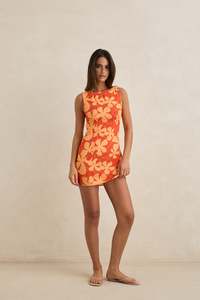 Womens New Arrivals: Melia Floral Mini Dress Red