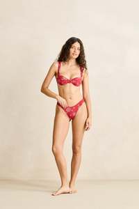 New Swim Arrivals: Doily Floral Hi Cut Pant Cherry