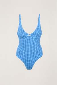 New Swim Arrivals: Lola Check Underwire One Piece Blue