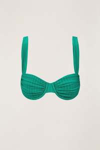New Swim Arrivals: Pacific Rib Soft Strap Balconette Top Green