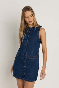 Womens Clothing Sale: Gia Denim Dress Blue Wash