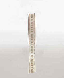 PRINTED GROSGRAIN RIBBON MERRY XMAS BISCUIT - Ribbon & Blues