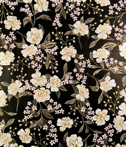 PRINTED GLOSS WRAPPING PAPER BLUSH GOLD FLORA - Ribbon & Blues