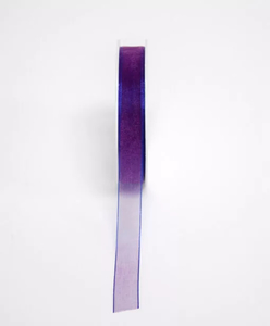 Products: WOVEN EDGE ORGANZA RIBBON SHOT VIOLET/ROYAL - Ribbon & Blues