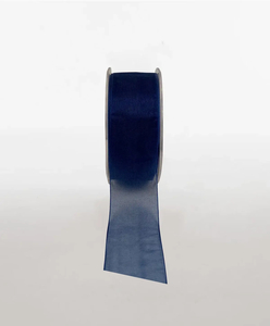 Products: WOVEN EDGE ORGANZA RIBBON NAVY - Ribbon & Blues
