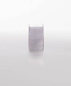 WOVEN EDGE ORGANZA RIBBON LIGHT SILVER - Ribbon & Blues