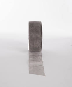 Products: WOVEN EDGE ORGANZA RIBBON SILVER GREY - Ribbon & Blues