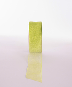 Products: WOVEN EDGE ORGANZA RIBBON LIME - Ribbon & Blues