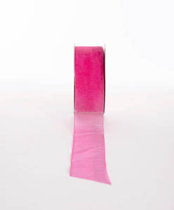 Products: WOVEN EDGE ORGANZA RIBBON HOT PINK - Ribbon & Blues