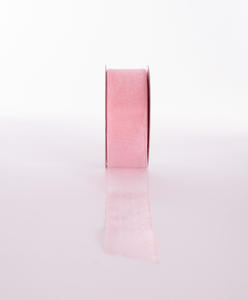 Products: WOVEN EDGE ORGANZA RIBBON BABY PINK - Ribbon & Blues