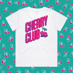 Products: Cherry Club Female's White Box Tee - Rice Rice Baby