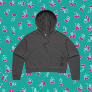 DARK MODE CROOPED HOODIE - Rice Rice Baby