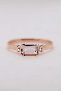 Rings: East-West Morganite and Diamond Ring