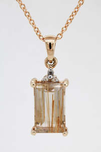 Necklaces And Pendants: Rutilated Quartz Pendant and Chain