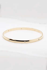 9ct Yellow Gold and Diamond Bangle