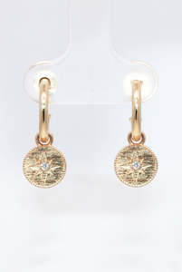 Earrings: Diamond Disc Mini Drop Earrings