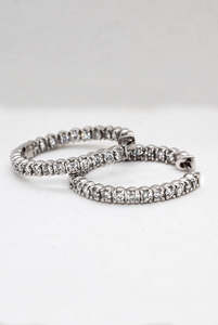 White Gold Diamond Hoop Earrings