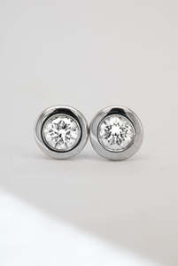 White Gold Bezel Set Diamond Studs