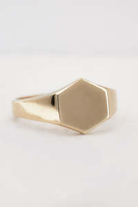 Gold: Gold Hex Signet Ring
