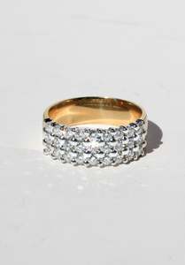 Rings: Yellow Gold Multi Diamond Band
