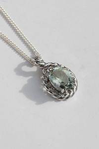 Necklaces And Pendants: Sterling Silver Green Amethyst Pendant