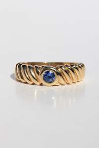 Rings: 9ct Yellow Gold Sapphire Rope Twist Ring