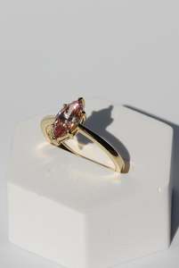 Lab-grown Pink Marquise Ring