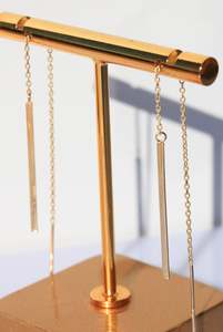 Yellow Gold Thread Earrings