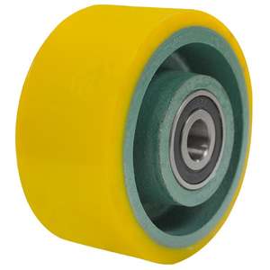 100mm Polyurethane Tyred Cast Iron Centred Wheel 3/4" Axle Diameter (PU425-75) -&hellip;