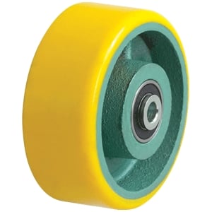 125mm Polyurethane Tyred Cast Iron Centred Wheel 3/4" Axle Diameter (PU525-75) -&hellip;