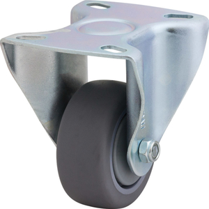 75mm Institutional Rubber Rigid Zinc Durolite Castor (R3105) - Richmond Rolling Solutions NZ