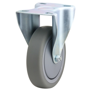 125mm Institutional Rubber Rigid Zinc Durolite Castor (R5105) - Richmond Rolling&hellip;